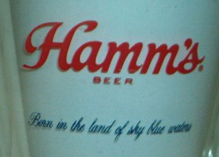 Vintage HAMM ' S BEER - PITCHER - VERY HEAVY GLASS - Born in the Land of Sky Blue 2