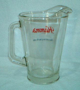 Vintage HAMM ' S BEER - PITCHER - VERY HEAVY GLASS - Born in the Land of Sky Blue 3