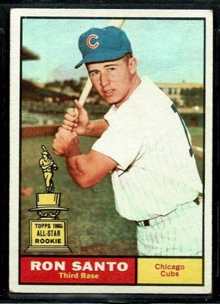 1961 Topps Baseball Chicago Cubs Ron Santo Hof Rookie Card Rc 35 Ex,  Centered