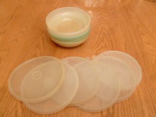 Vintage Tupperware Cereal 6 Bowls 155 and 6 Lids 227 3