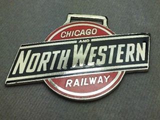 Vintage Chicago Northwestern Railway Enamel Watch Fob Key Tag 81a