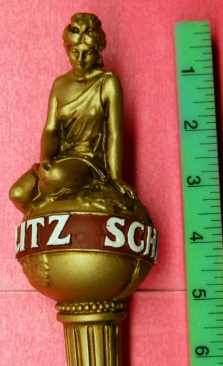 Vintage Schlitz Princess Goddess Lady On World Globe Beer Tap Handle