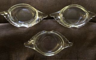 Vintage (3) By Glassbake Crab Shell Glass Baking Dishes (a)