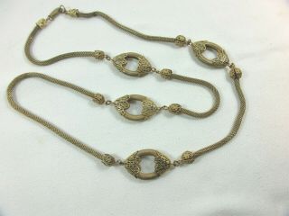 Vintage 30 " Miriam Haskell Gold Tone Necklace
