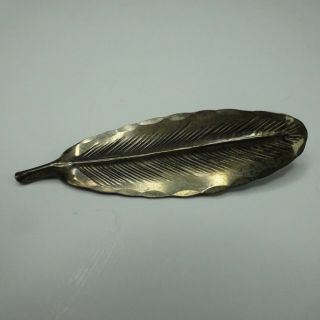Vintage Designer Nue Sterling Silver Leaf Pin Brooch