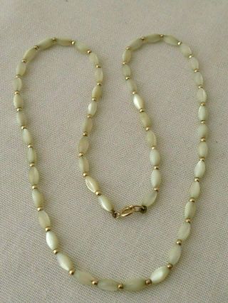 Vintage 9ct Gold And Pearl Necklace 16 Inch Length 9 Carat
