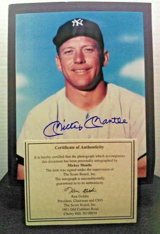 Mickey Mantle Signed / Autographed / 8 X10 Photo/with