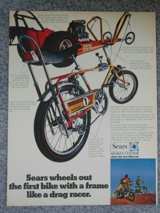 Vintage 1969 Sears 5 Speed Screamer 1 Stingray Dragster Bicycle Advertisement