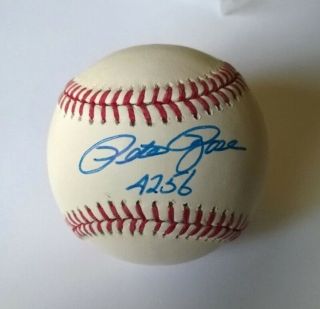 Authentic Pete Rose Signed Mlb Baseball W/box 4256 Inscription