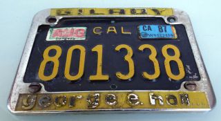 1963 - 1970 CALIFORNIA BLACK MOTORCYCLE PLATE FRAME TRIUMPH BSA NORTON HALL GILROY 2
