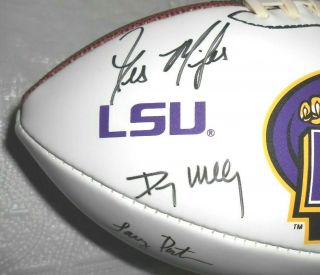 Les Miles & 2007 LSU Tigers Coaching Staff Autographed Football 2