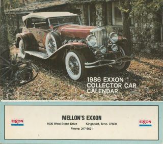 1986 Exxon Collector Car Calendar Mellon 