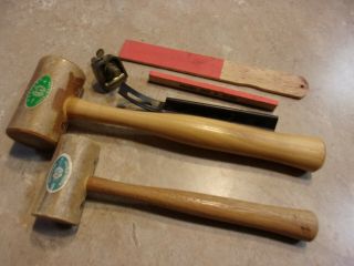 Vintage Leather Stamping Hammers And Misc.