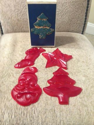 4 Vintage Christmas Cookie Cutters Cutter No Upc Old