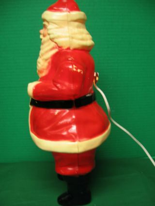Vintage 16 1/2” Hard Plastic Light Up Christmas Santa Claus 3