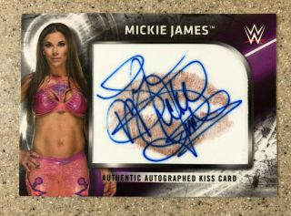2018 Topps Wwe Kiss Card Authentic Autographs Auto Kc - Mj Mickie James 05/25