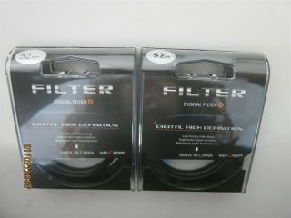 Camera Lens 52mm Accessory Bundle w/ 4x Filters,  2x Vintage Rubber Lens Hoods 2