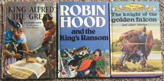 3 Old Ladybird Books King Alfred The Great Robin Hood Knight Of Golden Falcon