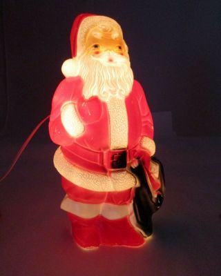 Vintage 1968 Empire Plastic Santa Claus Blow Mold 13 " Great,  Looks Great