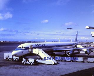 Slide,  United Airlines Douglas Dc - 8 - 61 (n8098u) Honolulu Hawaii In 1969