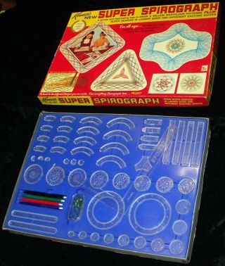 Vintage 1969 Kenner’s Spirograph Complete Art Drawing Set Blue Tray