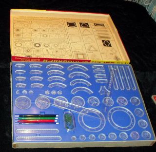Vintage 1969 Kenner’s Spirograph Complete Art Drawing Set Blue Tray 3