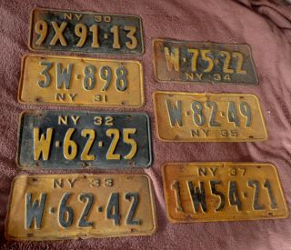 7 – Vintage 1930’s York State License Plates