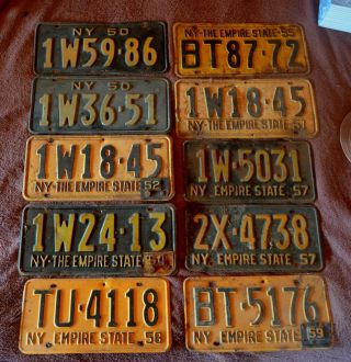 10 – Vintage 1950’s York State License Plates