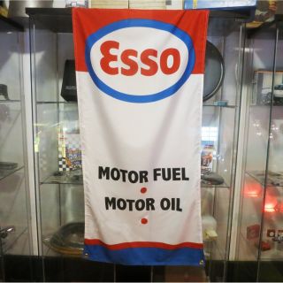Esso Oil Flag Banner Sign Garage Hotrod Ford Chevy Nova Moon Socal Mustang 1932