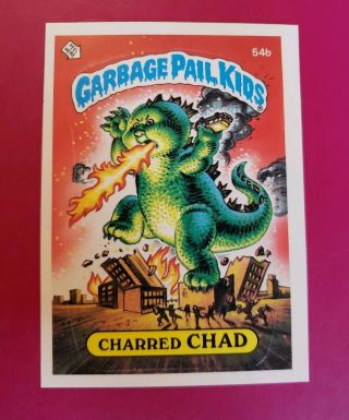 1985 Vintage Garbage Pail Kids Series 2 Os2 Charred Chad 54b Matte Back Minty