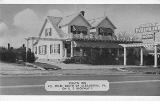 Alexandria Virginia Evelyn Inn Exterior View Vintage Postcard Jj650922