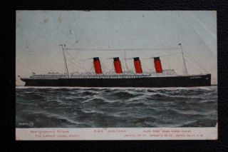 Cunard Line Rms Lusitania Post Card Lovely Message Pre Maiden Voyage