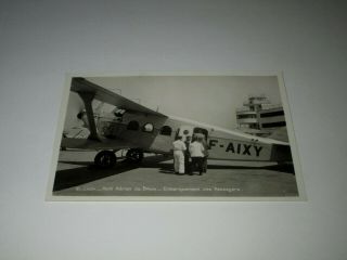 Air Union - Rapid Azur - Airplane - Passengers Boarding - 1930s Rppc Real Photo Postcard