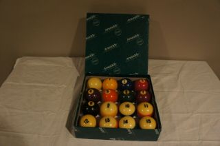 Vintage Aramith 2 - 1/4 " Billiard Pool Balls/box Made In Belgium