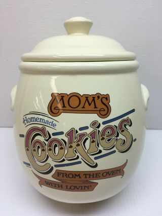 Vintage “mom’s Homemade Cookies” Ceramic Jar © 1985 Chd & Lid