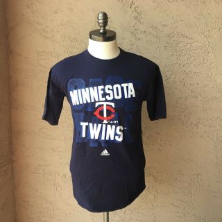Youth Adidas Minnesota Twins Baseball T - Shirt Size 18/20 Xl Navy Blue