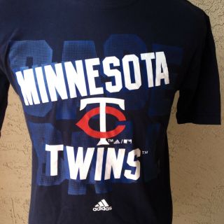 Youth Adidas Minnesota Twins Baseball T - Shirt Size 18/20 XL Navy Blue 2