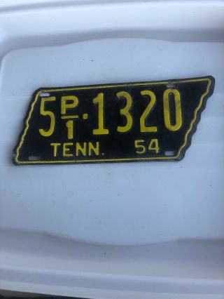 Vintage All 1954 Sullivan County Tennessee State Shaped License Plate