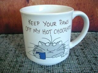 Keep Your Paws Off My Hot Chocolate Mug Cup Sandra Boynton Crabby Cat Vintage