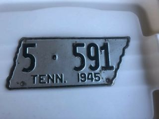Vintage All 1945 Sullivan County Tennessee State Shaped License Plate