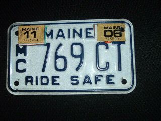 Me Motorcycle License Plate Maine M/c License Plate 2006 And 2011 Stickers