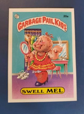 1985 Vintage Garbage Pail Kids Series 1 Os1 Glossy Back Swell Mel 20a