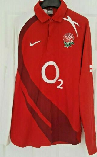 England Vintage 2007/09 Long Sleeve National Rugby Shirt/jersey - Adult - Large