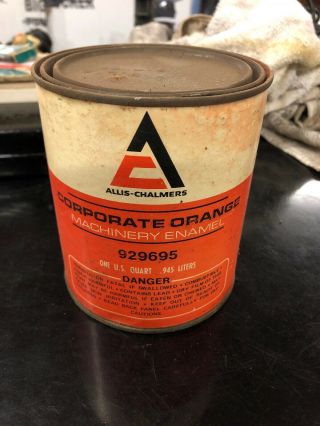 Allis Chalmers Machinery Orange Vintage 1 Quart Can - No Paint