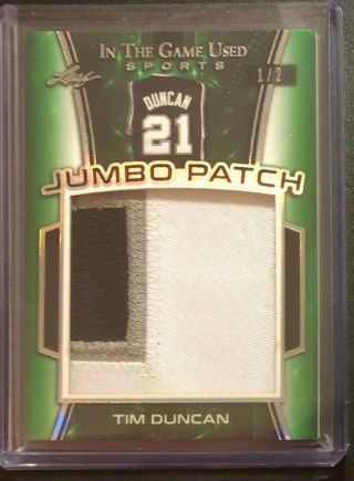 2018 Leaf Itg Tim Duncan In The Game Sick Jumbo Patch 1/2