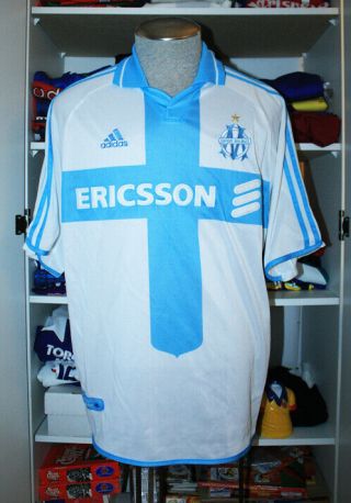 Vtg Adidas Olympique Marseille Om Football Shirt Soccer Jersey Maillot France Xl