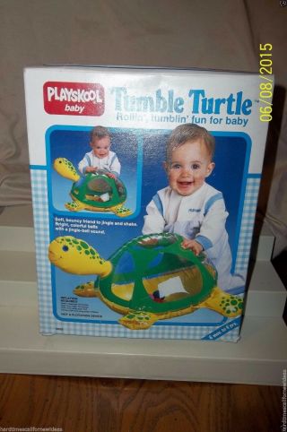 Vintage Playskool Baby Tumble Turtle Inflatable Toy For Baby 1986