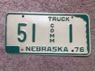 Vintage 1976 Nebraska Commercial Truck License Plate
