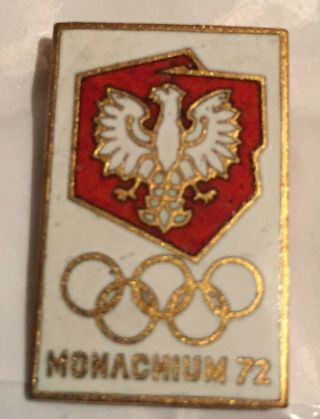 1972 Munich Olympic Pin Poland Noc Pin Badge Munich Germany Olympic Games