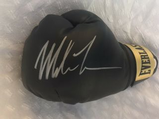 Mike Tyson Autographed Everlast Black Boxing Glove Jsa Witnessed